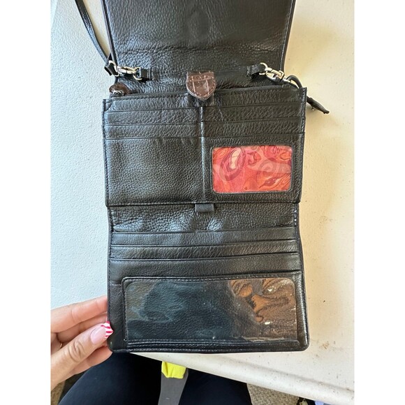 Brighton Nepal Organizer Pebble Italian Crocodile-Embossed Leather Crossbody Bag - Picture 6 of 11